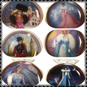 Mattel x Danbury Mint Set of 6 Limited Barbie Collectible Plates, Vintage